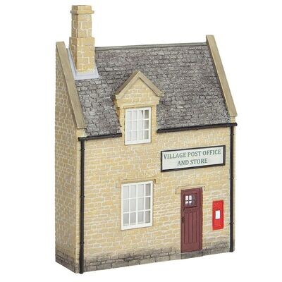 Bachmann 44-296 Scenecraft Low Relief Honey Stone Post Office and Shop OO/HO Gauge