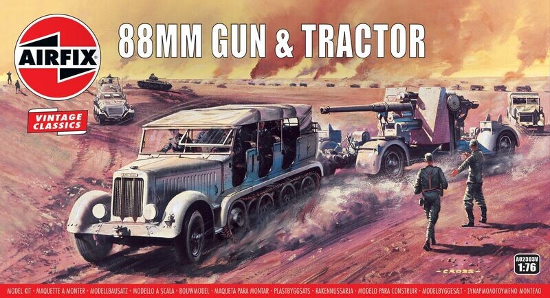 Airfix A02303V 88mm Gun & Tractor 1:76 Scale Plastic Model Kit
