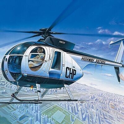 Academy 12249 Hughes Police 500D Helicopter 1:48 Scale Plastic Model Kit