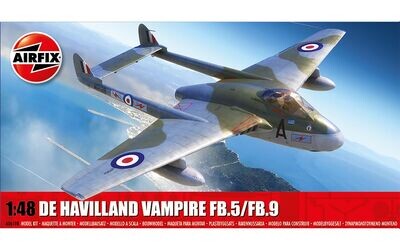 Airfix A06108 de Havilland Vampire FB.5/FB.9 1:48 Scale Plastic Model Kit
