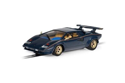 Scalextric C4411 Lamborghini Countach - Walter Wolf Blue + Gold Slot Car