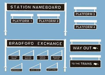 Modelscene by Peco 5049 Station Nameboards and Platform Signs Kit  OO/HO Gauge