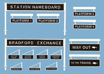 Modelscene by Peco 5049 Station Nameboards and Platform Signs Kit OO/HO Gauge