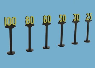 Modelscene by Peco 5050 Speed Restriction Signs BR Kit OO/HO Gauge