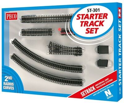 Peco ST-301 Starter Track Set, 2nd Radius Code 80 N Gauge