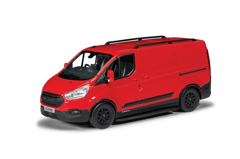 Corgi VA15102 Vanguards Ford Transit Custom Trail, Race Red Diecast Model