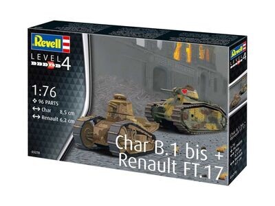 Revell 03278 Char B.1 bis & Renault FT 17 1:76 Scale Plastic Model Kit