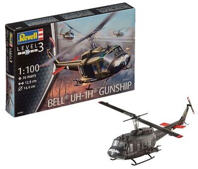 Revell 04983 Bell UH-1H Gunship 1:100 Scale Plastic Model Kit