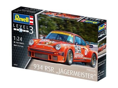 Revell 07031 Porsche 934 RSR Jagermeister 1:24 Scale Plastic Model Kit