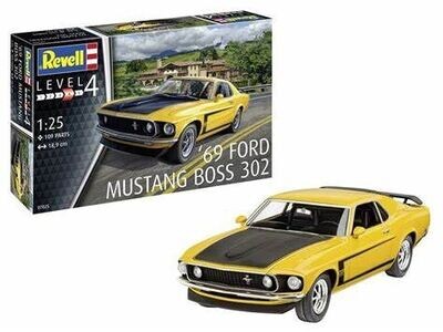 Revell 07025 1969 Ford Mustang Boss 302 1:25 Scale Plastic Model Kit