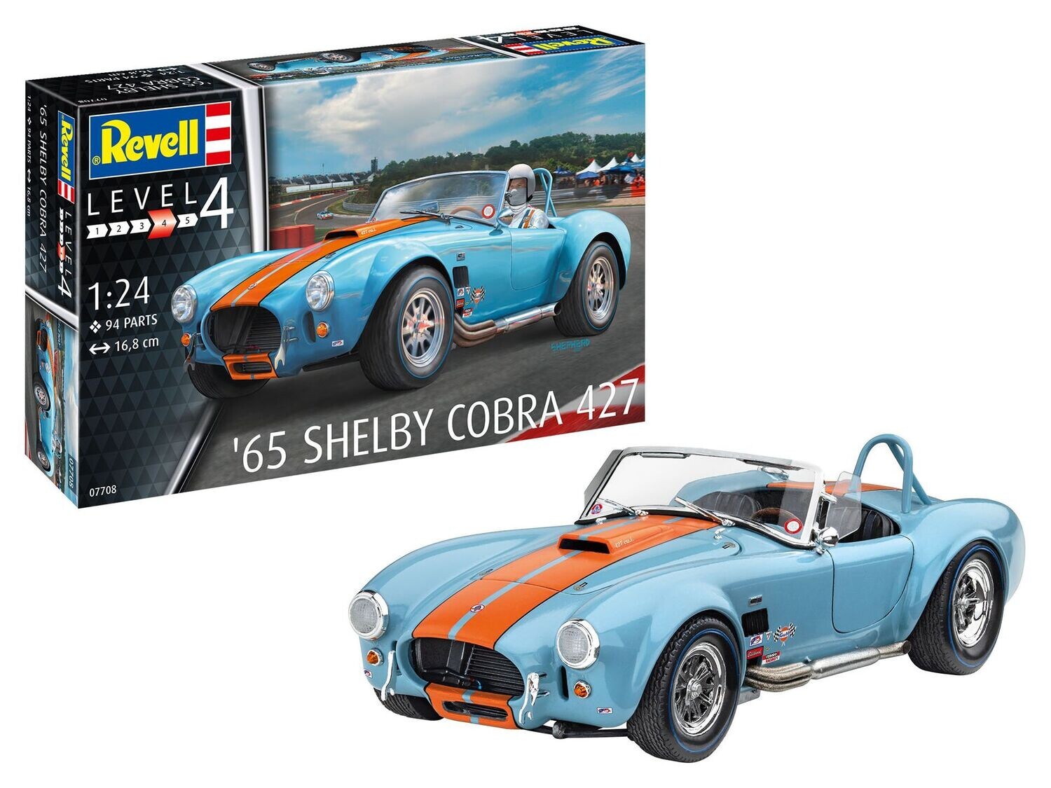 Revell 07708 65 Shelby Cobra 427 1:24 Scale Plastic Model Kit