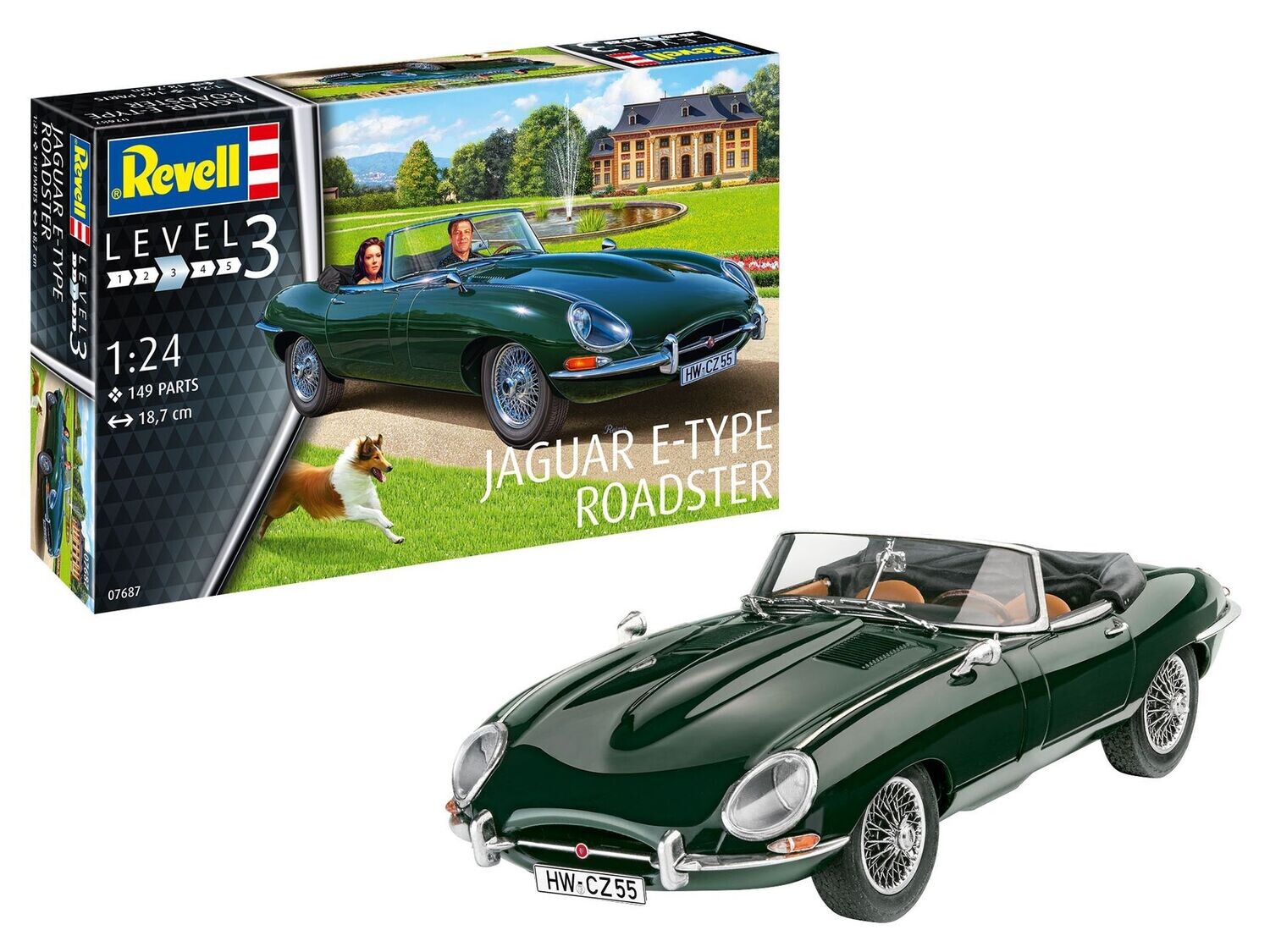 Revell 07687 Jaguar E-Type Roadster 1:24 Scale Plastic Model Kit