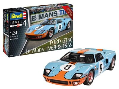 Revell 07696 Ford GT 40 Le Mans 1968 & 1969 1:24 Scale Plastic Model Kit