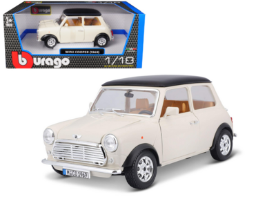 Bburago 18-12036 Mini Cooper (1969) White 1:18 Scale Diecast Model