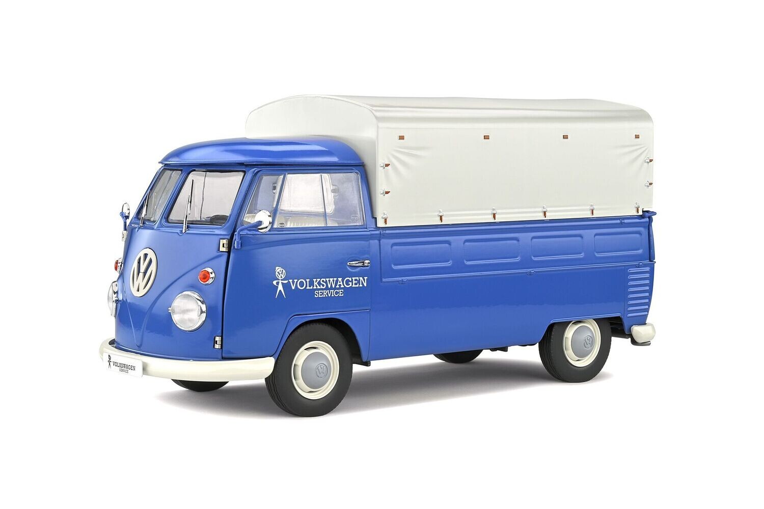 Solido S1806702 Volkswagen T1 Pick Up Volkswagen Service 1950 Blue & White 1:18 Scale Diecast Model