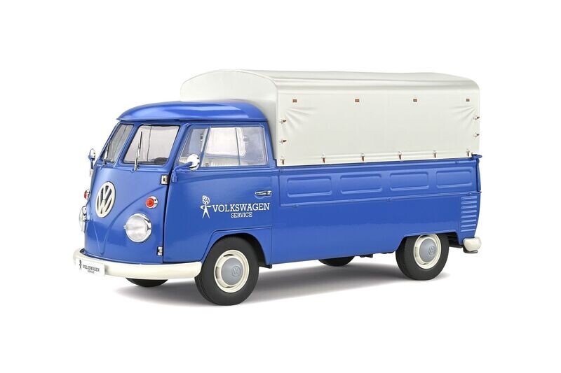 Solido S1806702 Volkswagen T1 Pick Up Volkswagen Service 1950 Blue & White 1:18 Scale Diecast Model