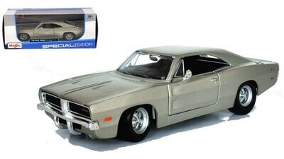 Maisto 31256 1969 Dodge Charger R/T - Silver 1:24 Scale Diecast Model
