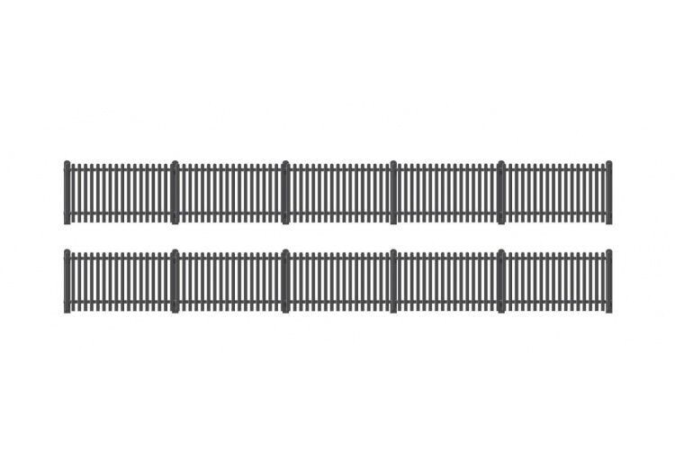 Ratio 422 GWR Station Fencing- Black Kit OO/HO Gauge