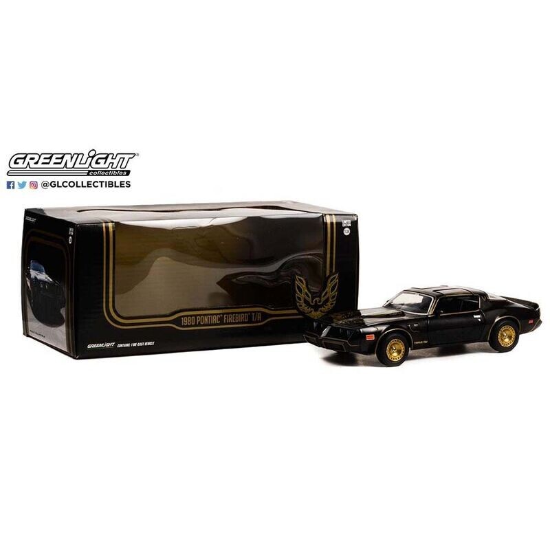 Greenlight 84037 1977 Pontiac Firebird Trans Am Turbo 4.9L Starlight Blk Golden Eagle 1:24 Scale Diecast Model