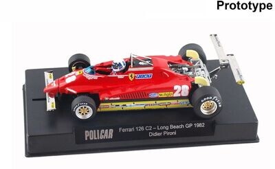 Policar CAR09A Ferrari 126 C2 Long Beach GP 1982 Didier Pironi Slot Car