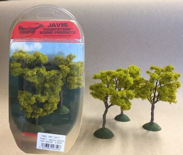 Javis Countryside Trees Light Green- 3 x 100mm OO Gauge CST7