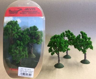 Javis Countryside Trees Mid Green- 3 x 100mm OO Gauge CST9