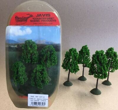 Javis Countryside Trees Mid Green- 4 x 100mm OO Gauge CST13