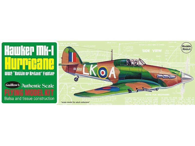 Guillows Hawker Hurricane Mk1 1:32 Scale Balsa Model Kit G506