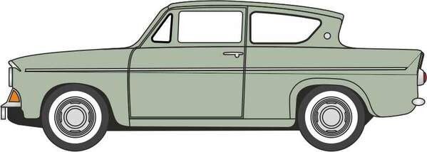 Oxford Diecast Ford Anglia Spruce Green (76105010) 1:76 (OO) Scale Model
