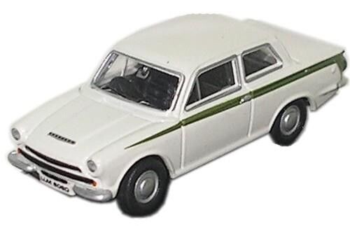 Oxford Diecast Ford Cortina MkI Ermine White/Green (76COR1001) 1:76 (OO) Scale Model