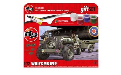 Airfix A55117A Hanging Gift Set - Willys MB Jeep 1:72 Scale Plastic Model Kit
