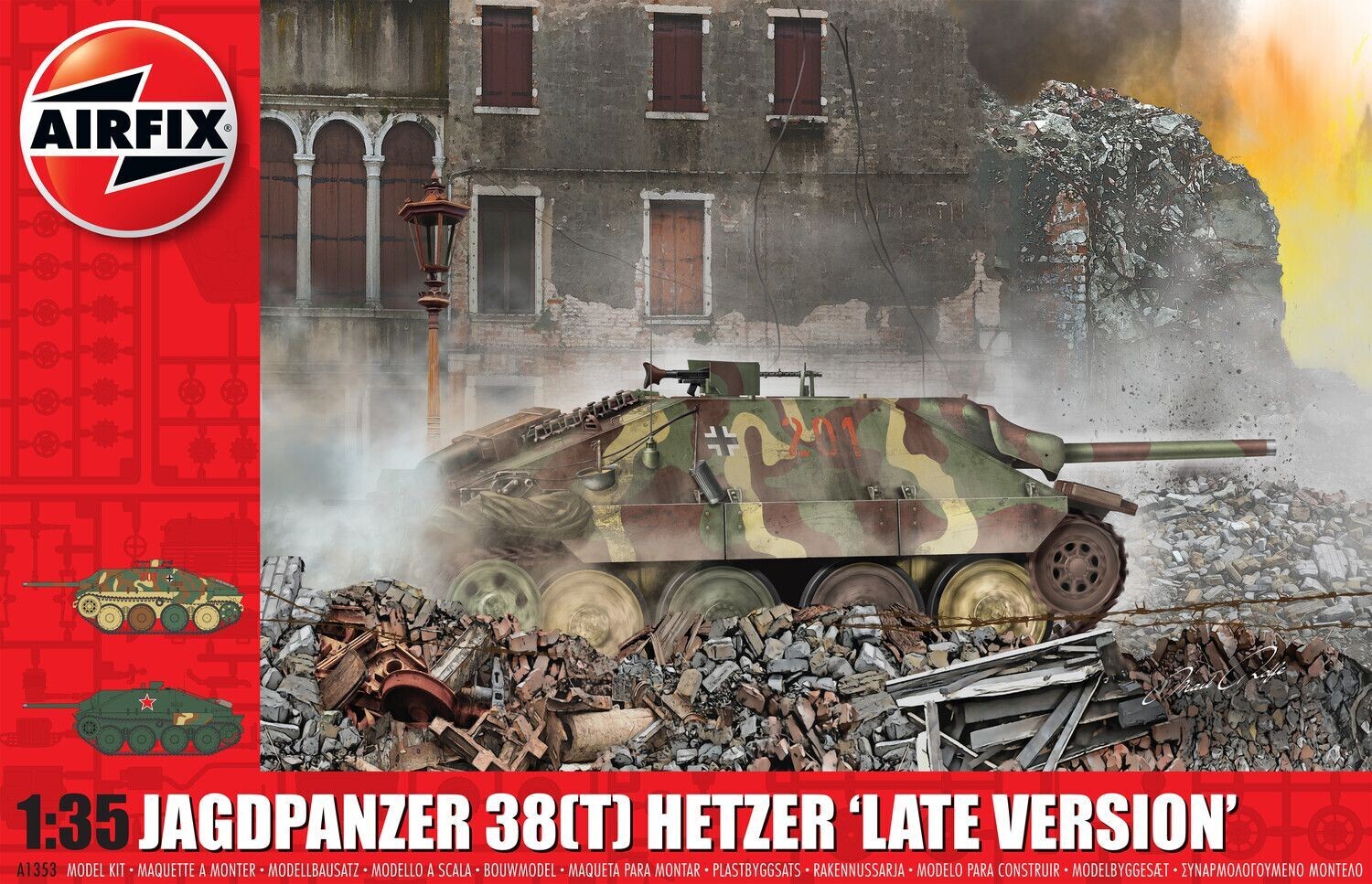 Airfix A1353 JagdPanzer 38(t) Hetzer ‘Late Version’ 1:35 Scale Plastic Model Kit