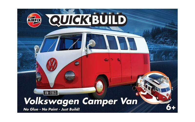 Airfix J6017 QUICKBUILD VW Camper Van Red