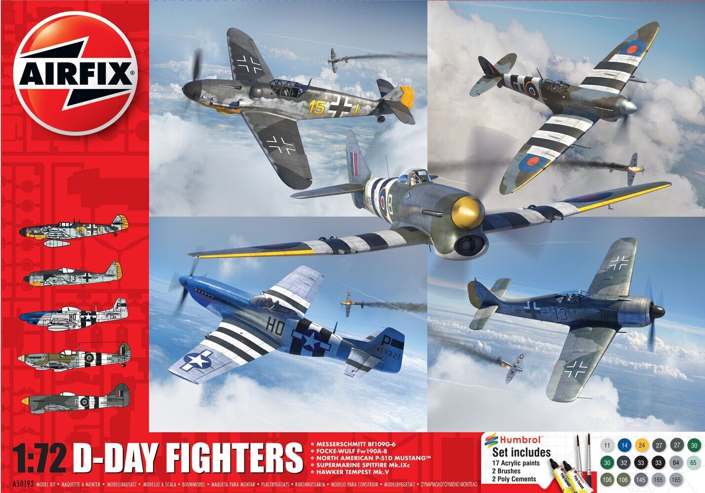 Airfix A50192 D-Day Fighters Gift Set 1:72 Scale Plastic Model Kit