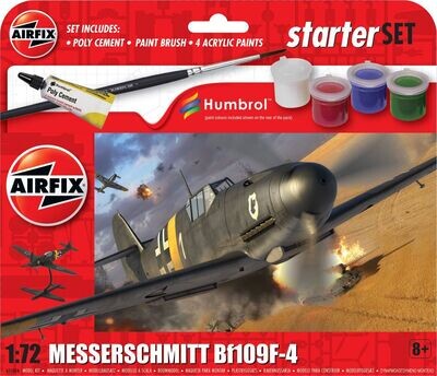 Airfix A55014 Starter Set - Messerschmitt Bf109F-4 1:72 Scale Plastic Model Kit
