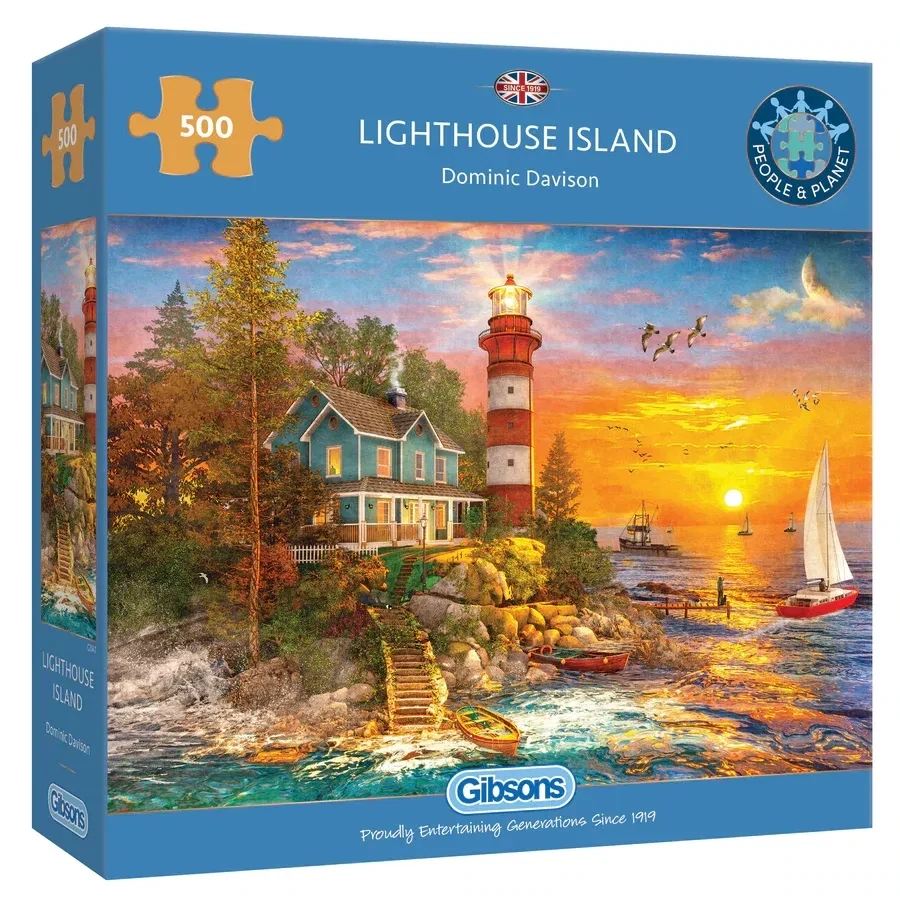Gibsons G3147 Lighthouse Island 500 Piece Jigsaw Puzzle