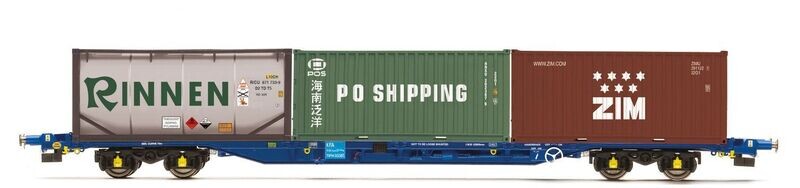 Hornby R60239 KFA Container Wagon with 2 x 20' Containers & 1 x 20' Tanktainer - Era 11