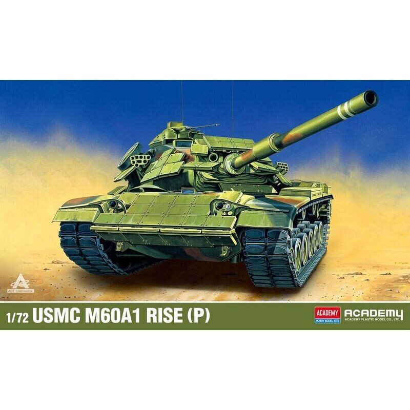 Academy 13425 USMC M60A1 RISE (P), 1990s 1:72 Scale Plastic Model Kit