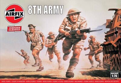 Airfix A00709V WWII British 8th Army 1:76 Scale Plastic Model Military Figures