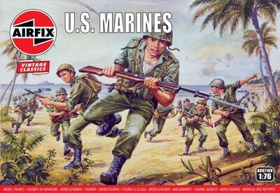 Airfix A00716V WWII US Marines 1:76 Scale Plastic Model Military Figures