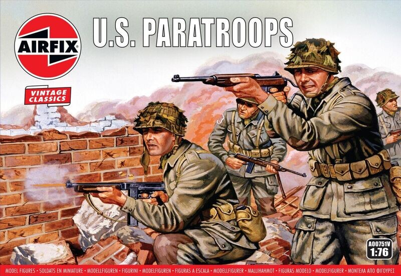 Airfix A00751V WWII US Paratroops 1:76 Scale Plastic Model Military Figures