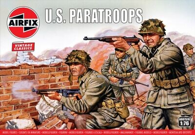 Airfix A00751V WWII US Paratroops 1:76 Scale Plastic Model Military Figures