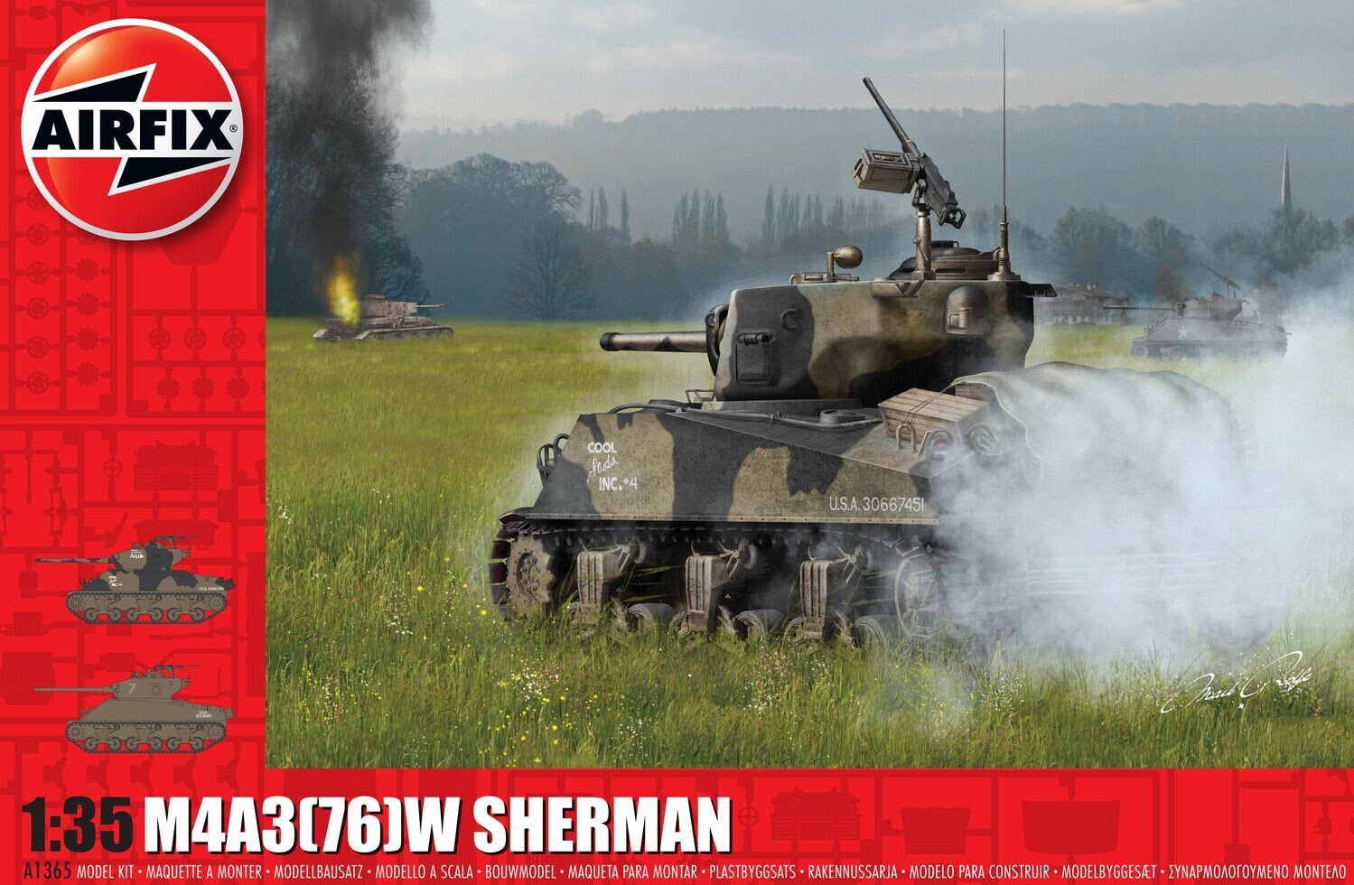 Airfix A1365 M4A3(76)W Sherman 1:35 Scale Plastic Model Kit