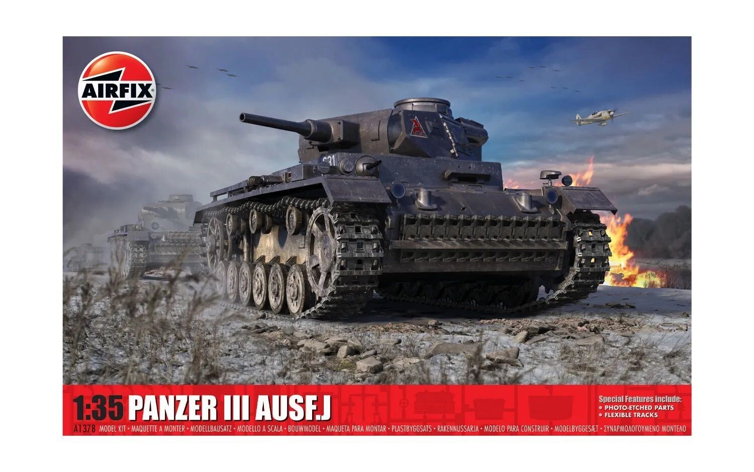 Airfix A1378 Panzer III AUSF J 1:35 Scale Plastic Model Kit