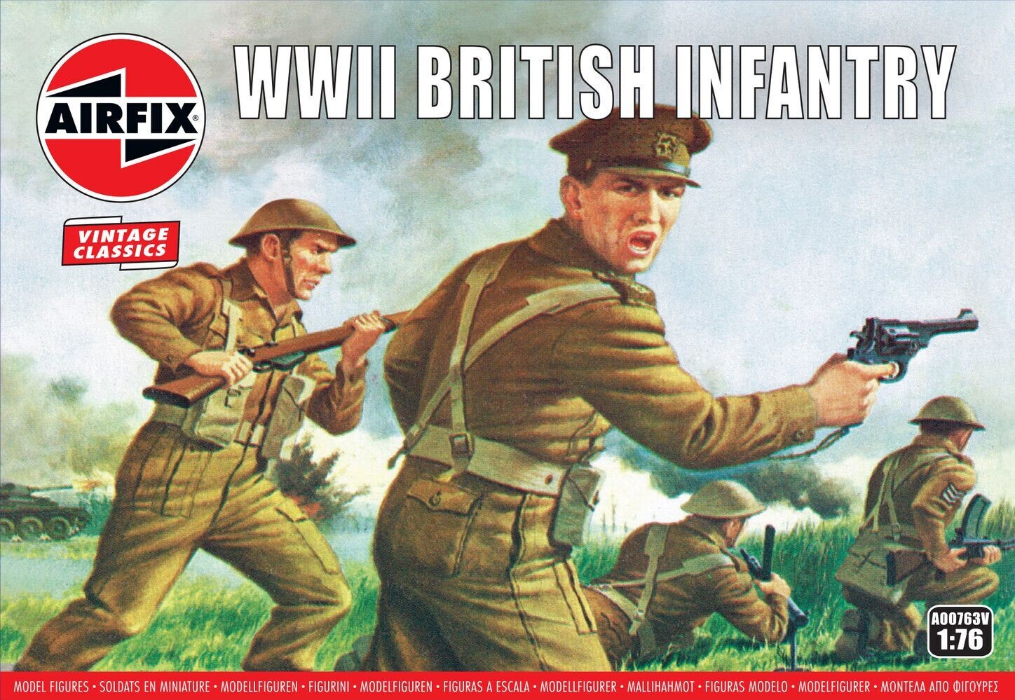 Airfix A00763V WWII British Infantry N. Europe 1:76 Scale Plastic Model Military Figures