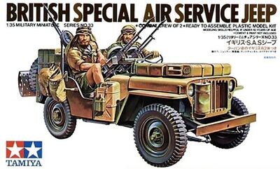 Tamiya 35033 British Special Air Service (SAS) Jeep 1:35 Scale Plastic Model Kit