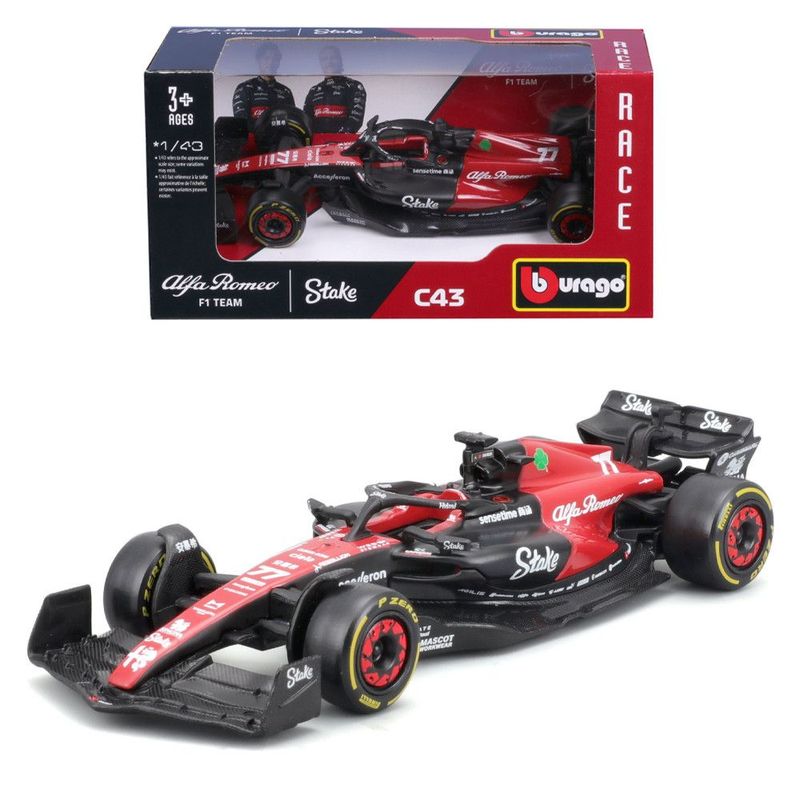 Bburago 18-38185B F1 Alfa Romeo Stake C43 #77 Vatteri Bottas 2023 1:43 Scale Diecast Model