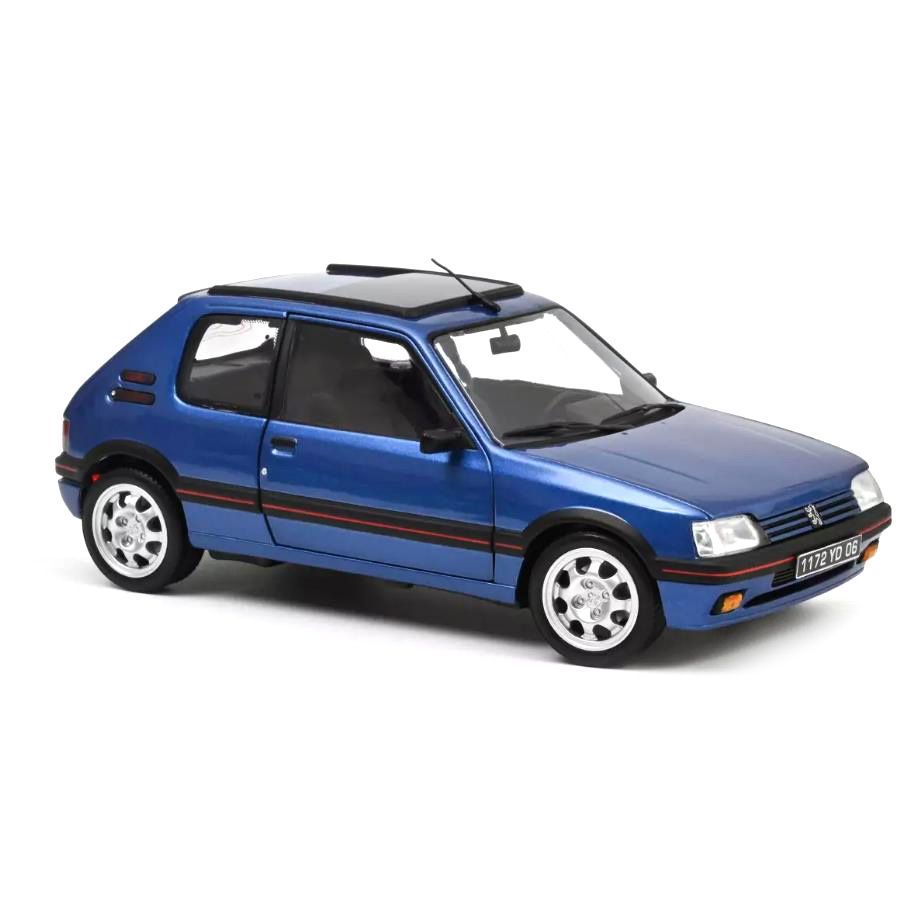 Norev 184844 1992 Peugeot 205 GTi 1.9 with windowroof - Miami Blue 1:18 Scale Diecast Model
