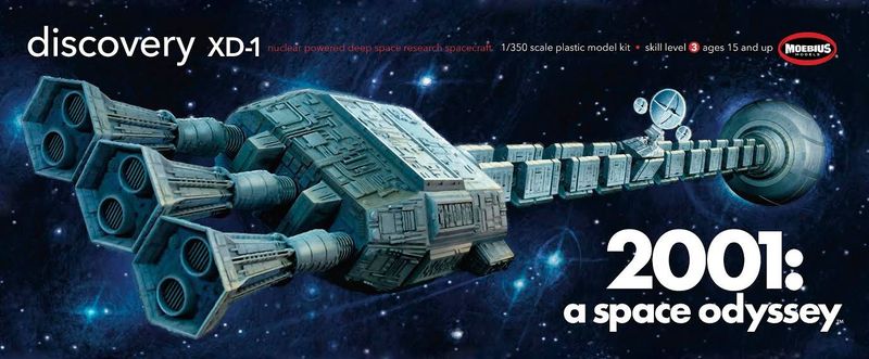 Moebius Models 2001-8 2001 A Space Odyssey Discovery XD-1 1:350 Scale Plastic Model Kit