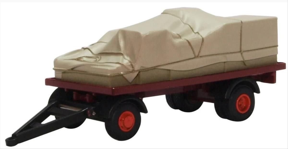 Oxford Diecast Showground Canvassed Trailer Maroon/Red (76CTR002) 1:76 (OO) Scale Model